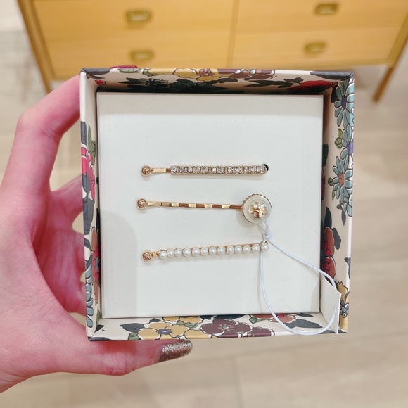 Tory burch Pave Pearl Hair pin set